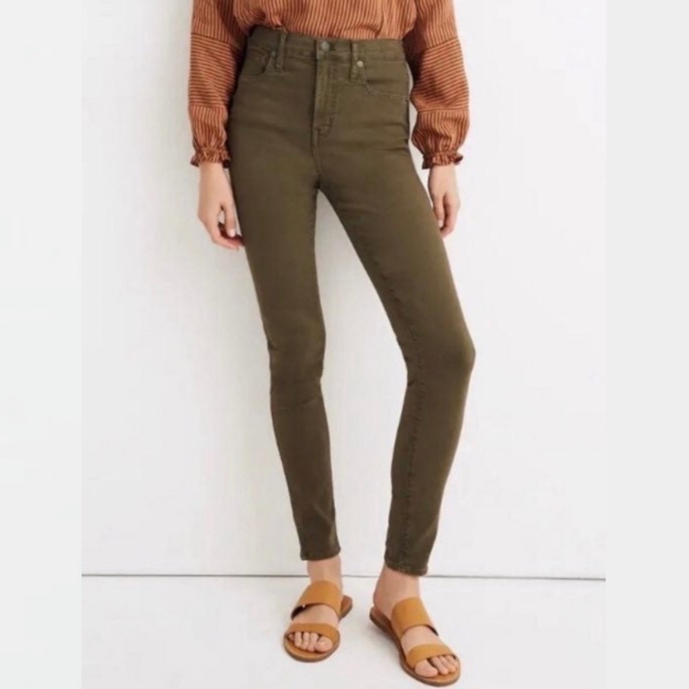 Madewell High Rise Army Green Skinny Jeans